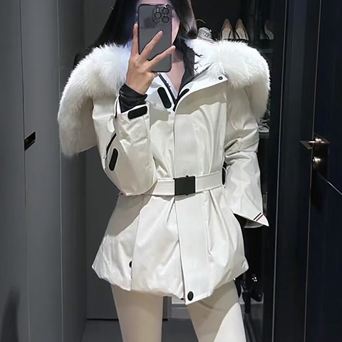 몽클레어 그레노블 벨티드 폭스 덕 다운 자켓 패딩