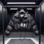 프라다 리나일론 크롭 컨버터블 다운 재킷 블랙