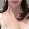 반클리프 알함브라 화이트 자개 10모티브 클로버 목걸이