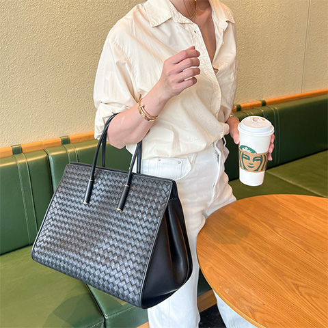 보테가 바바라 토트백 숄더백 블랙 868327
