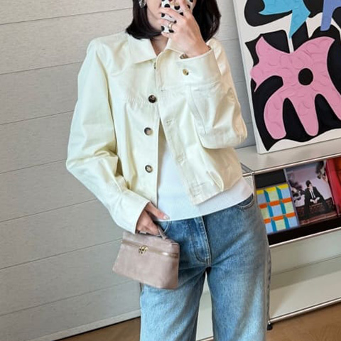 로에베 아이보리 루즈핏 숏 자켓