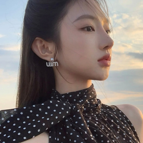 미우미우 다이아 크리스탈 진주 펄 이어링