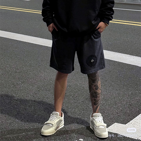 크롬하츠 레터링 빈티지 워싱 쇼츠 반바지 차콜블랙