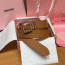 미우미우 레더 로고 버클 벨트 베이지 브라운 은장 3.5cm